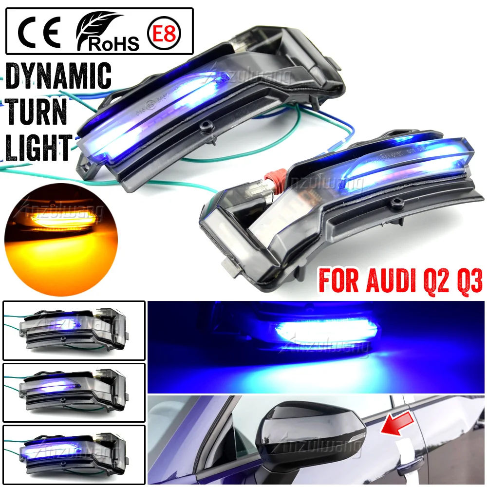 

Car Accessories New Water Blink Dynamic Flowing Side Mirror LED Turn Signal Light For AUDI Q2 GA 2018 2019 2020 Q3 F3 2019-2020