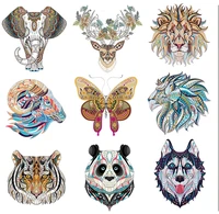 lion dragon panda wolf iron on patches for clothing diy thermo stickers tiger heat transfer for bag parches badge accessories