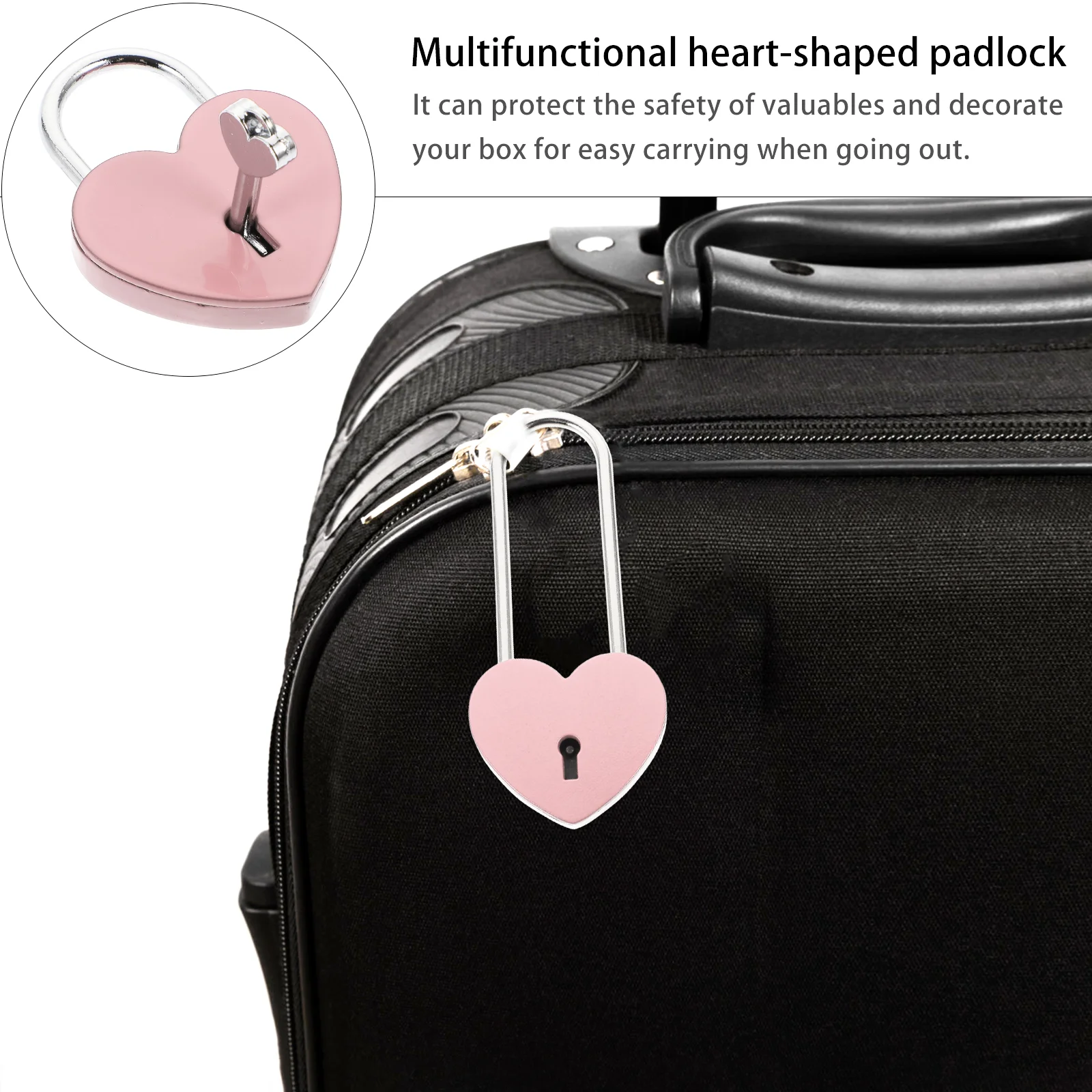 

Love Lock Heart Jewelry Box Padlock Anti-rust Luggage Zinc Alloy Security Lovers Drawer Multi-functional