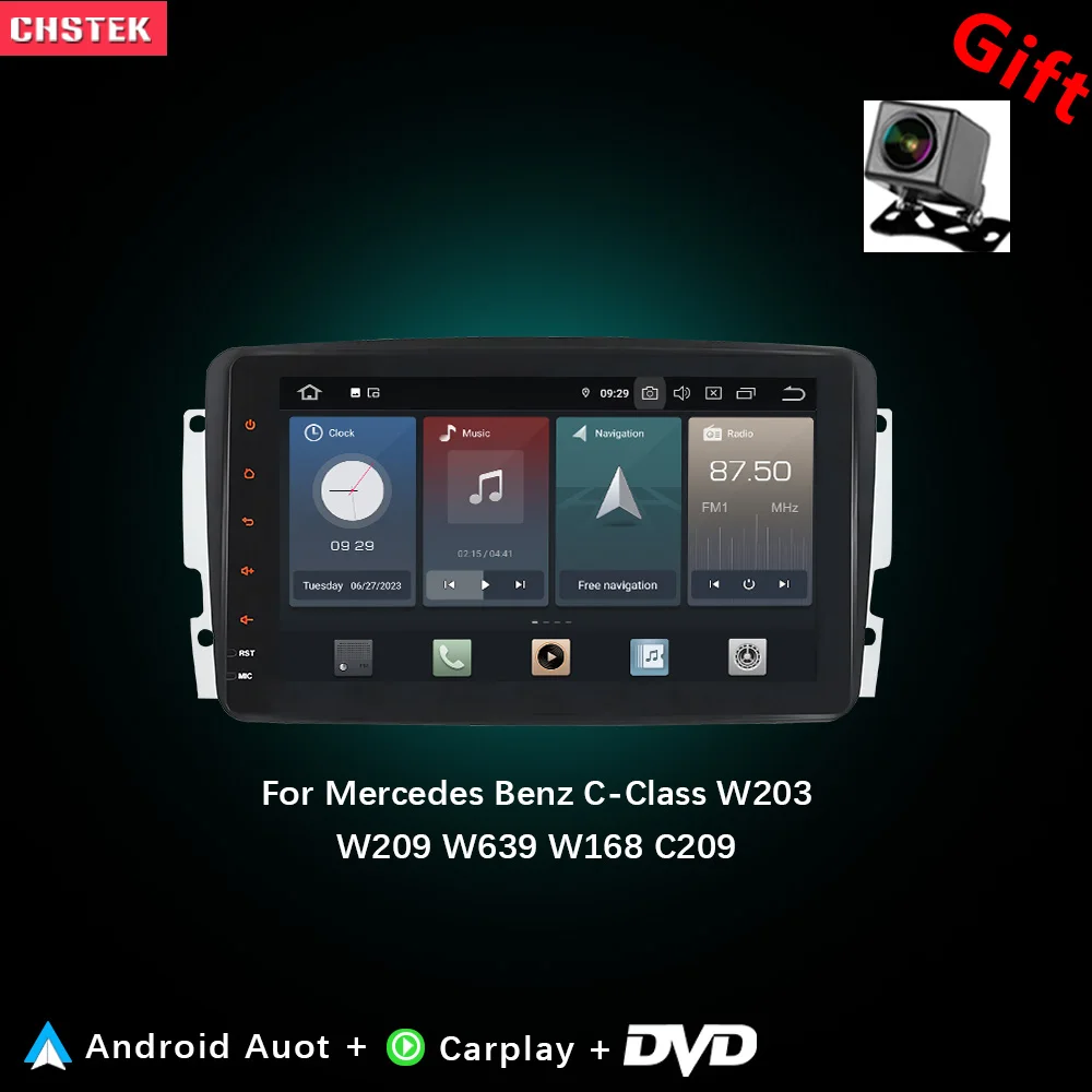 Автомобильный радиоприемник CHSTEK 8 дюймов Carplay для Mercedes Benz C/G-Class W203 W209 W463 Viano Vito W639