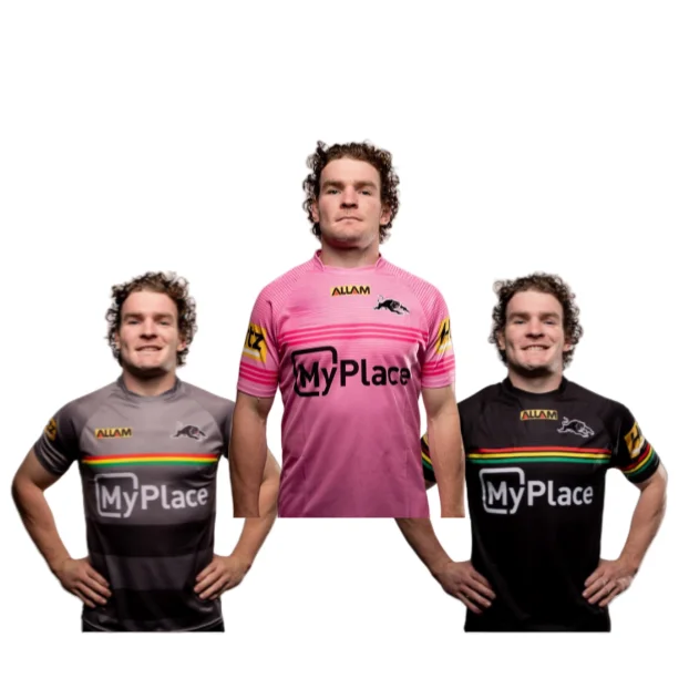 Мужская серая тренировочная рубашка Penrith Panthers 2025 размеры S-5XL