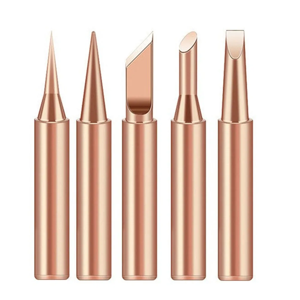 

5pcs Soldering Iron Tip I+B+K+3C+2.4D Electric Soldering Iron Head Copper Welding Head For Soldering Station Welding Equipment