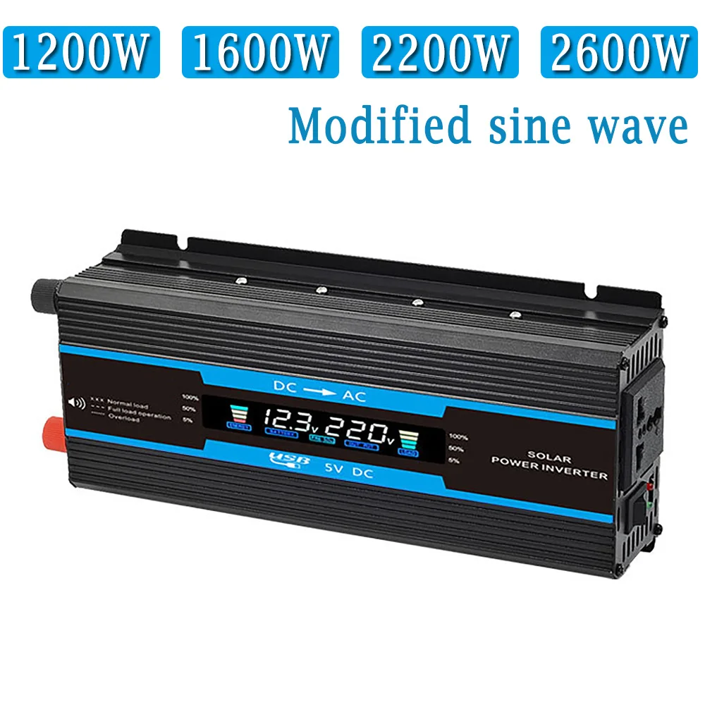 

2600W Solar Power Inverter 12-24V to 220V Automatic Modified Sine Wave Universal Car Inverter Voltage Transformer Converter