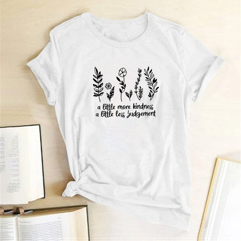 Женские летние футболки Seeyoushy с принтом растений и немного доброжелательности, женские футболки с рисунком, уличная одежда