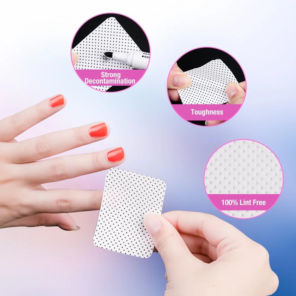 300 шт. безворсовые хлопковые салфетки для снятия гель-лака ногтей