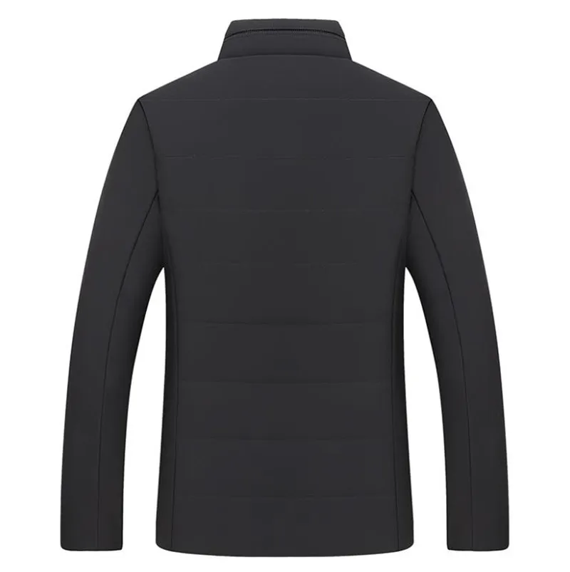 Winter men's jacket warm fleece business casual stand-up collar jacket Parker thick coat 30 degrees Warm fur collar parka hombre