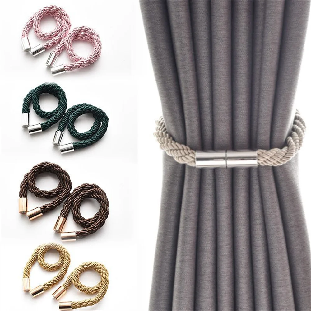 

1Pc Magnetic Curtain Tieback High Quality Hook Buckle Clip Curtain Tieback Polyester Decorative Home Accessories