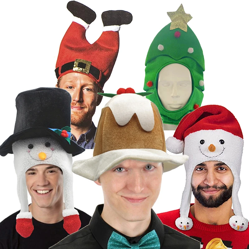 2024 мужская шапка с рождественской елкой и эльфом женские рождественские шапки со