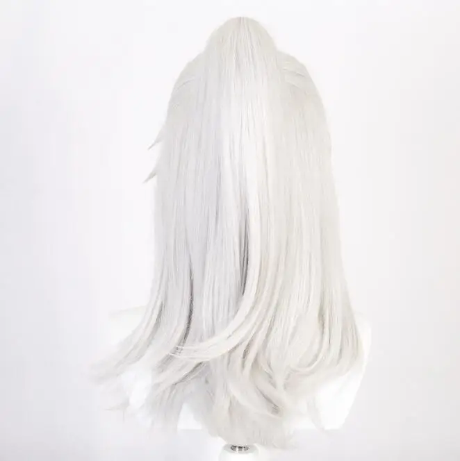Парик для косплея игры Honkai: Star Rail Jing Yuan длинный серебристый белый термостойкий