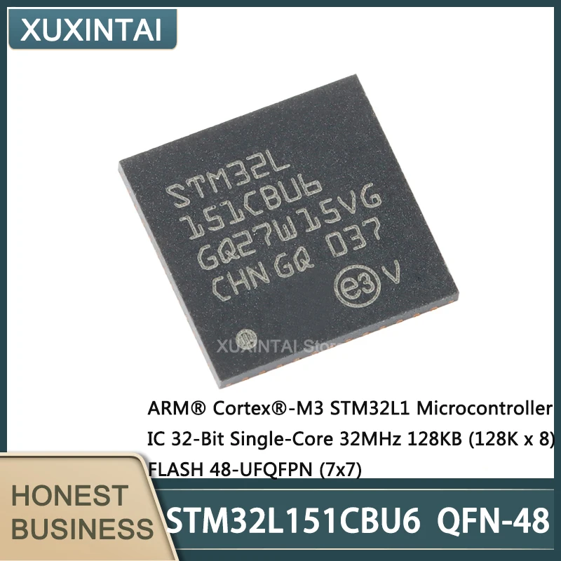 

5Pcs/Lot New Original STM32L151CBU6 STM32L151 QFN-48 Microcontroller IC 32-Bit Single-Core 32MHz 128KB (128K x 8) FLASH