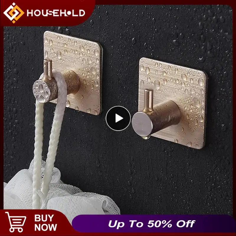 

2/4/6PCS Aluminum Door Wall Hook Waterproof Bags Key Rack Self Adhesive Wall Hooks Bathroom Accessories Door Hook