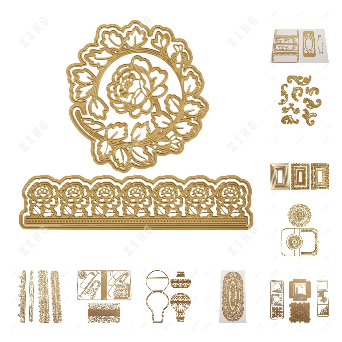 

2022 New Concentric Shutter Swirl Journal Explosion Box Impression Hot Air Balloon Easel Scrapbook Diy Crafts Metal Cutting Dies