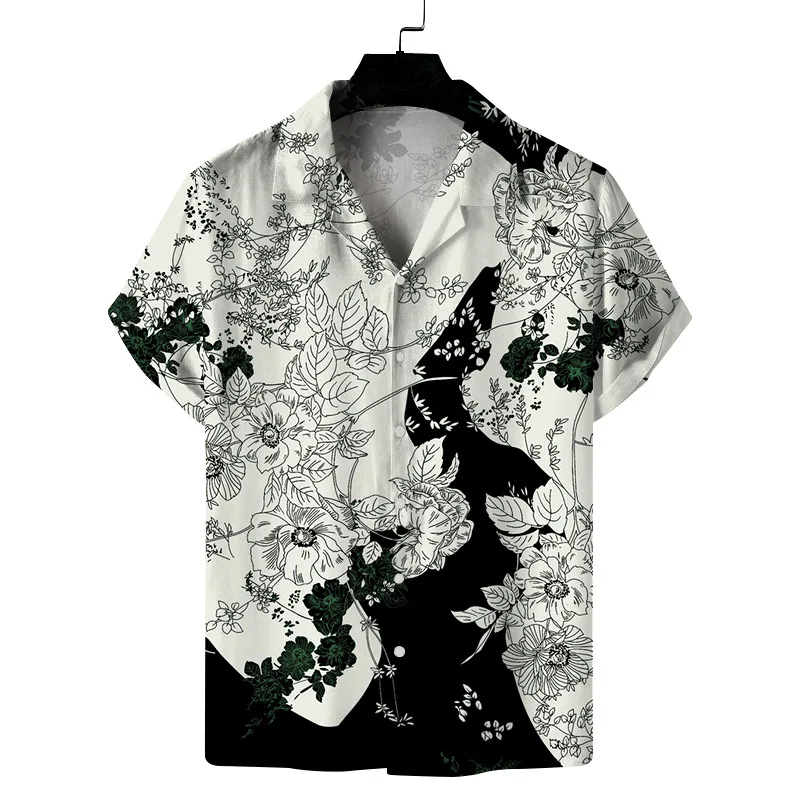 

2023 Spring Foreign Trade New Men's Casual 3D Print Loose Short Sleeve Lapel Hawaiian Shirt For Men