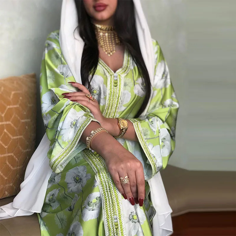 Ramadan Muslim Dress Abayas for Women Dubai Abaya Turkey Eid Mubarak Hijab Dress Islam Clothing Kaftan Robe Vestido Arabe Mujer