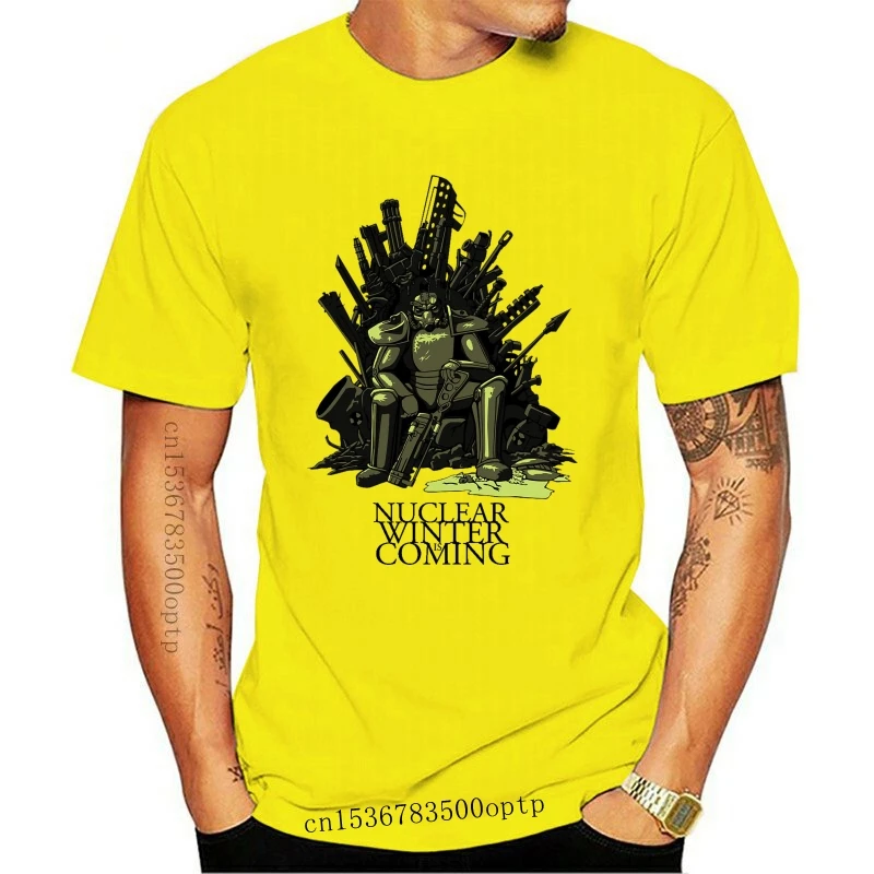 

Мужская хлопковая футболка Fallout, белая футболка с коротким рукавом, осень 2022
