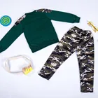 Костюм для мальчиков-подростков из двух предметов, камуфляжный Топ и штаны, спортивный костюм с надписью, зимняя одежда