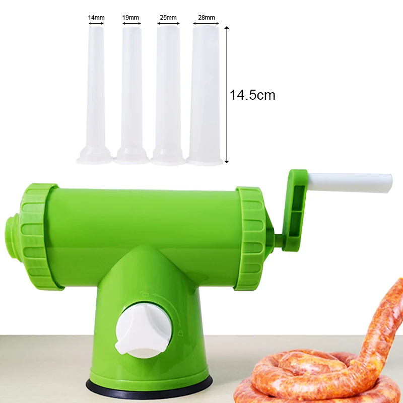 

2lbs Sausage Stuffer Manual Sausage Filling Tool Stuffer Funnel Tubes Sausage Maker Plastic Meat Filler