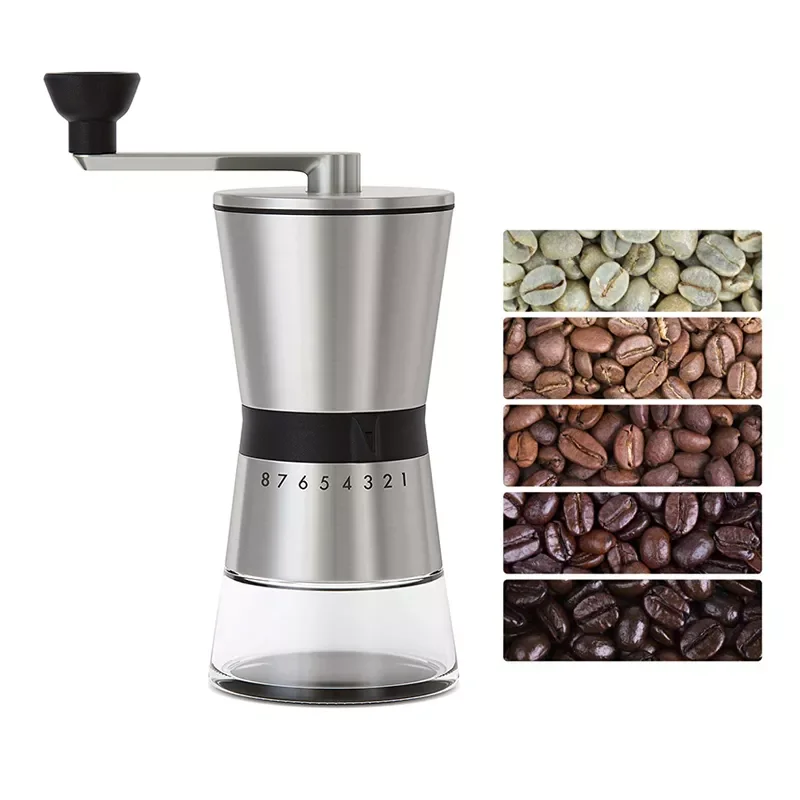 

NEW2023 LEESEPH Precision Manual Coffee Grinders, 15 Adjustable Settings, Brushed 18/8 Stainless Steel