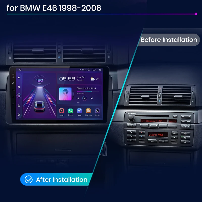 Автомагнитола Junsun V1pro мультимедийный проигрыватель на Android 2DIN с ИИ-голосом для BMW 3