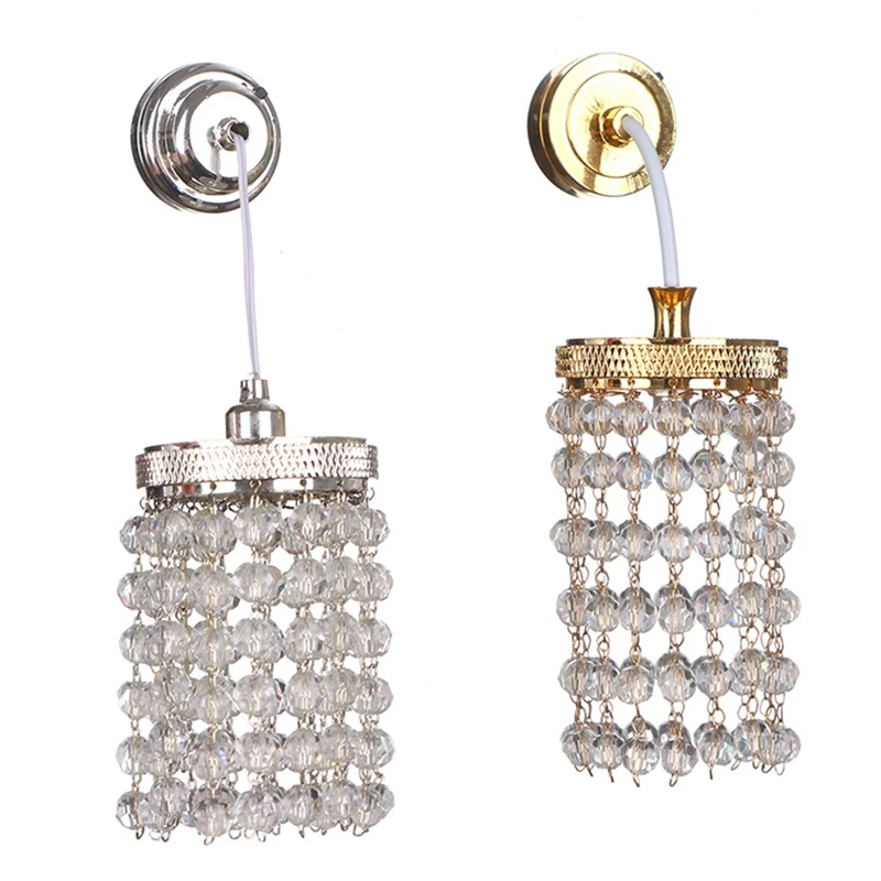 

1:12 Dollhouse Miniature LED Crystal Light Chandelier Ceiling Lamp Furniture Model Decor Toy Doll House Accessories