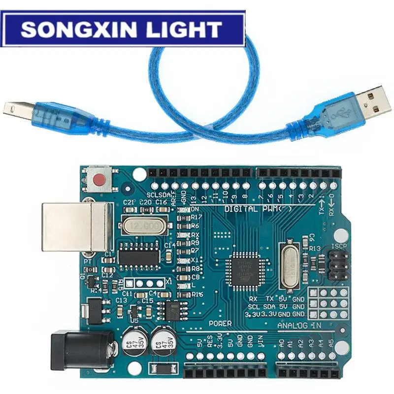 Официальная коробка UNO R3 ATMEGA16U2 / + WiFi оригинальный чип ATMEGA328P CH340G для Arduino макетная