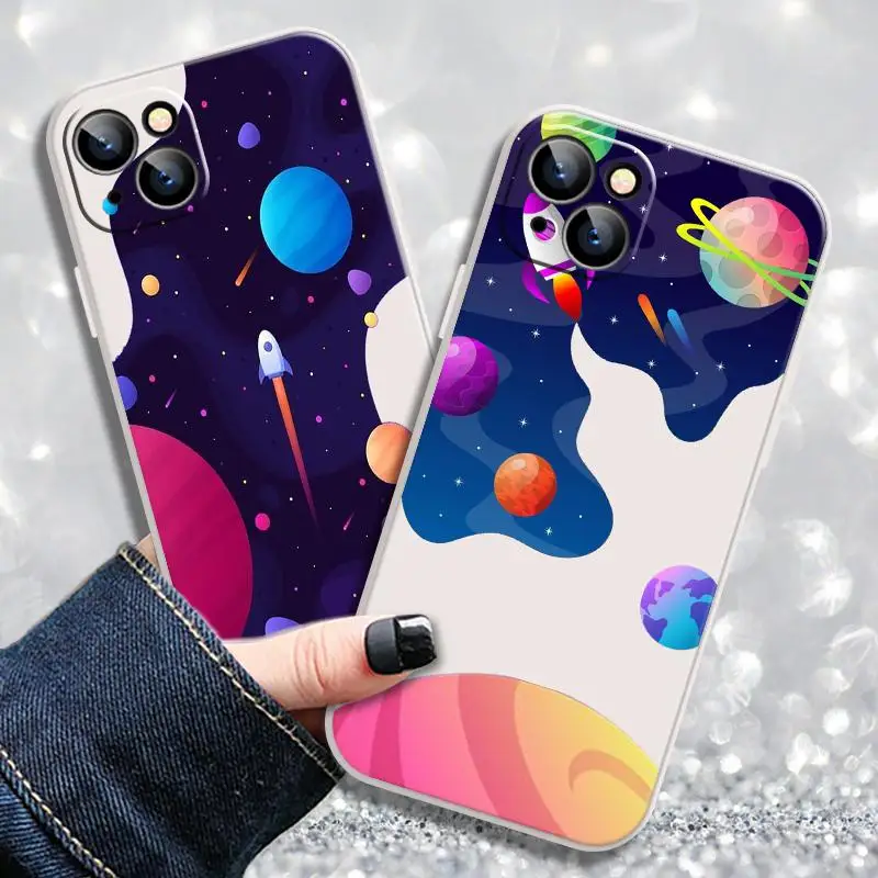 

Space Planet Phone Case For Cover iPhone 11 X Xr Xs SE 2020 7 7P 11 12 13 Max Pro Mini 6 6s 8 Plus Amc2 Sticker 2021 Pixel PU