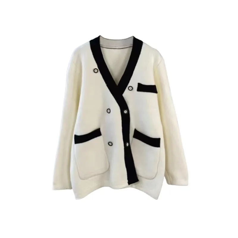 

SuperAen осень 2022 новый стиль вязаный кардиган для женщин куртка в Корейском стиле модный стиль свитер пальто