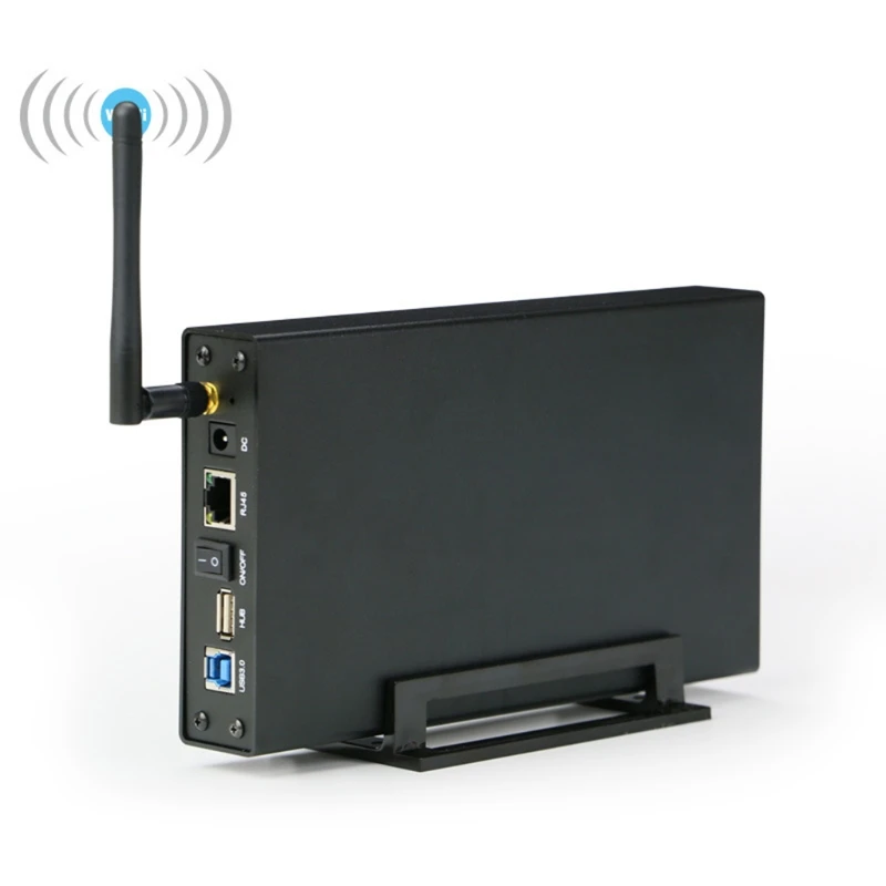 

Blueendless Wireless HDD Enclosure Box Portable NAS Network Storage Super Speed USB 3.0 RJ-45 Ethernet Ports