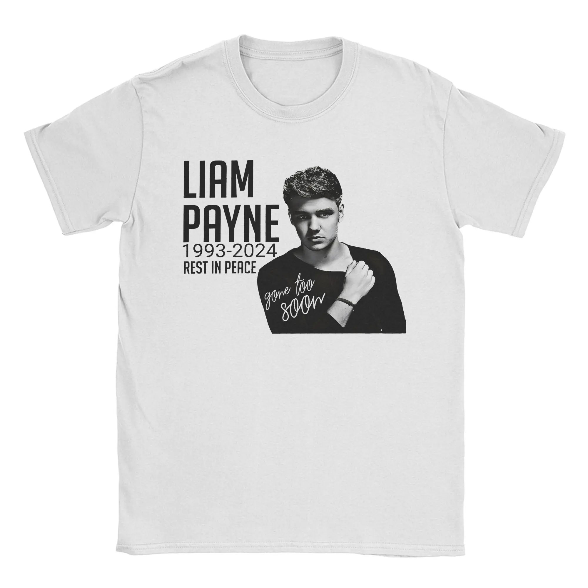 Mens Womens Liam Payne 1993-2024 rest in peace RIP memory Shirt 100% Cotton Print T-Shirt Top Clothing