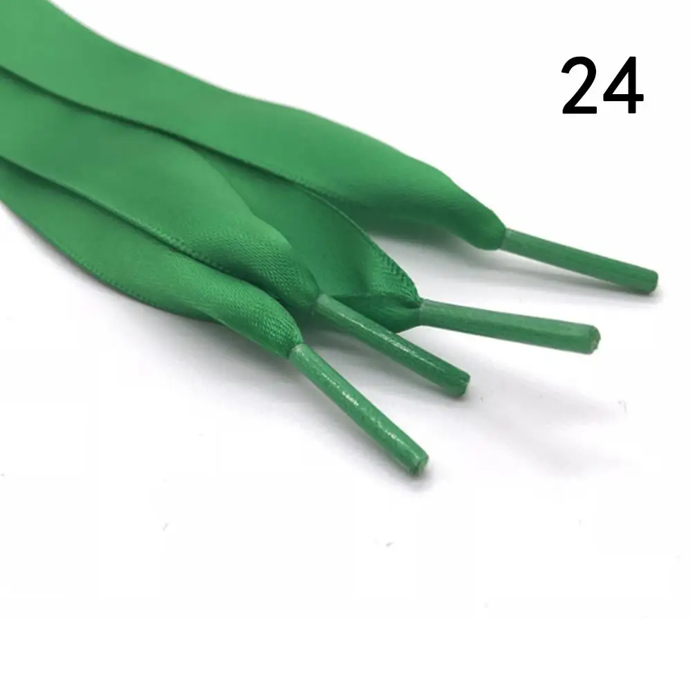 New 1 Pair 2CM Wide New Silk Satin Shoelaces Ribbon Flat Shoe Laces Women Lace Sneakers Shoelace Boots Laces For Shoes