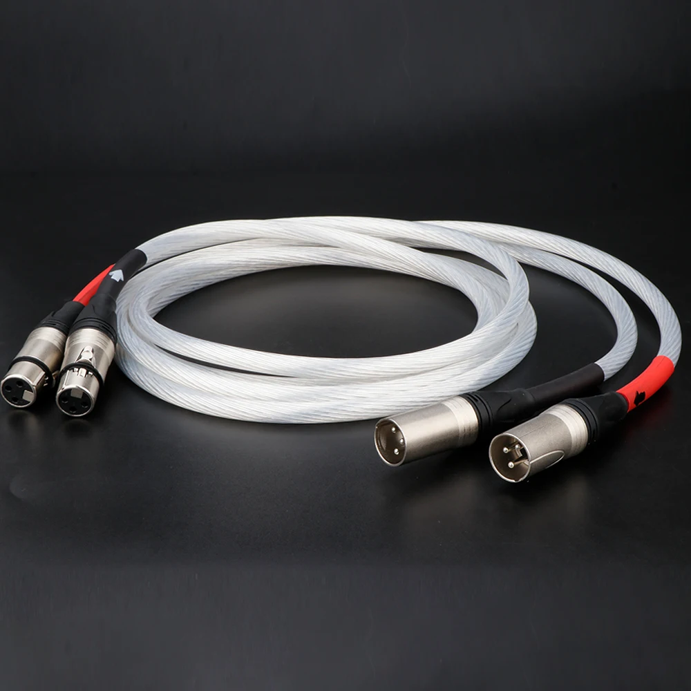 Hi-Fi XLR Hi-end Hifi кабель с покрытием из чистого серебра 5N OCC аудио 2 Male к Female Plug баланс Line