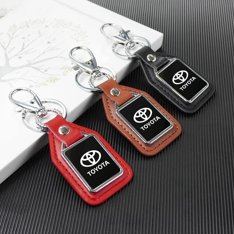 Металлический автомобильный Стайлинг кожаный брелок из сплава подвеска для Toyota