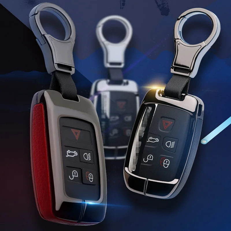 

Leather Car Key Fob Cover Key Case Shell for Land Rover Evoque Range Rover Sport