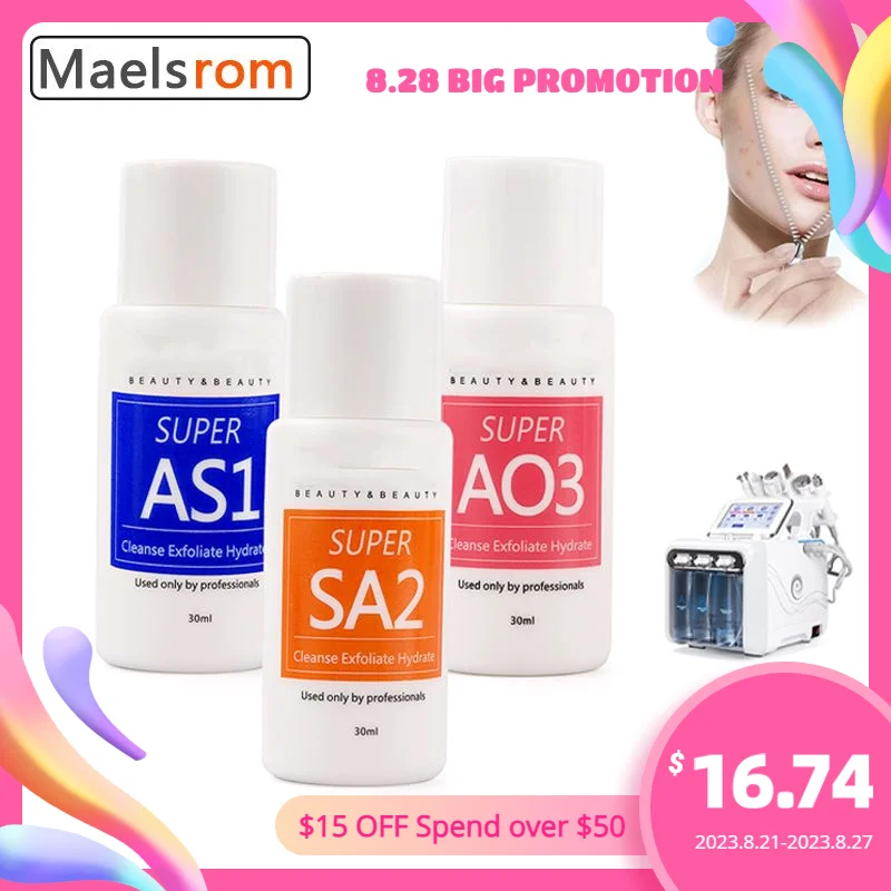 Высококонцентрированный раствор AS1 SA2 AO3, 30 мл, жидкость для дермабразии, косметическая машина для глубокой очистки кожи, уход за кожей