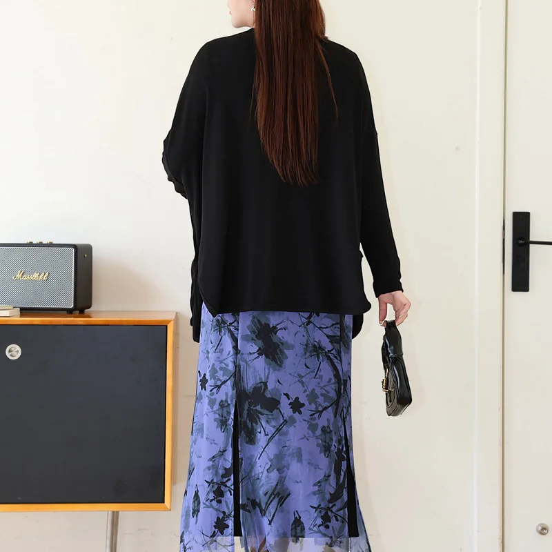 Ленивый стиль кардиган с v-образным вырезом и длинными рукавами женское пальто XL