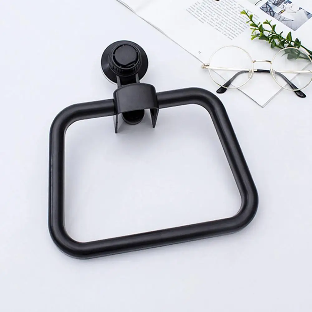 

ABS Good Hand Towel Holder with Strong Suction Base Lightweight Storage Holder Space-saving for Bathroom