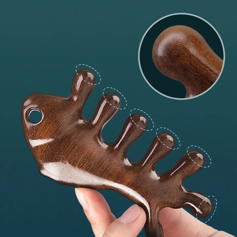 Массажная Расческа форма золотой рыбки из сандалового дерева расческа для лица