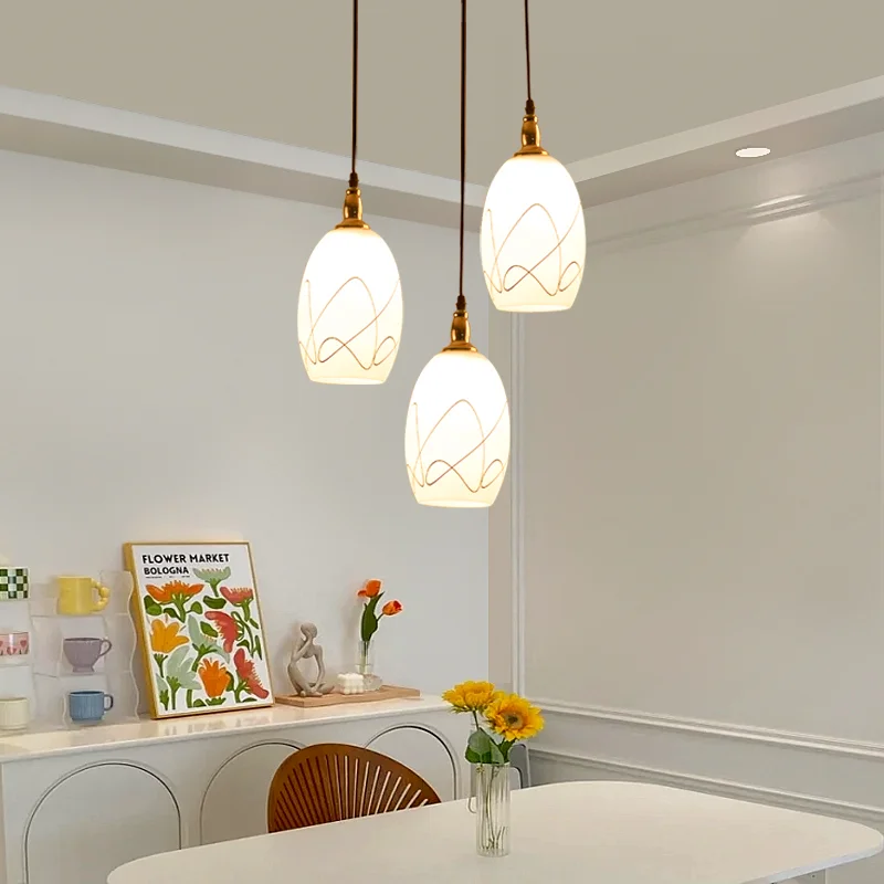 

Простая Современная креативная светодиодная люстра, круглая лампа с тремя головками для столовой, бара, гостиной, лампа для бара