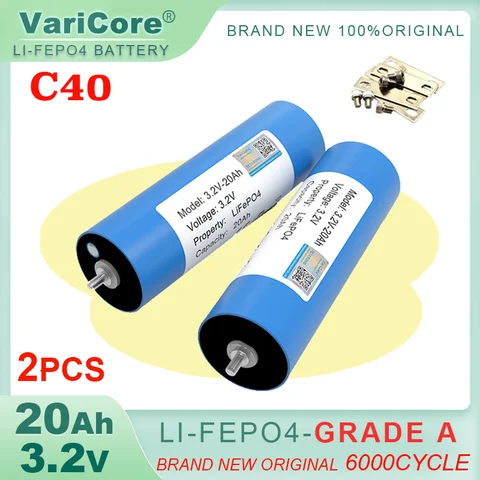 Аккумулятор LiFePO4 VariCore C40 20Ah 3.2V для мотоциклов и автомобилей