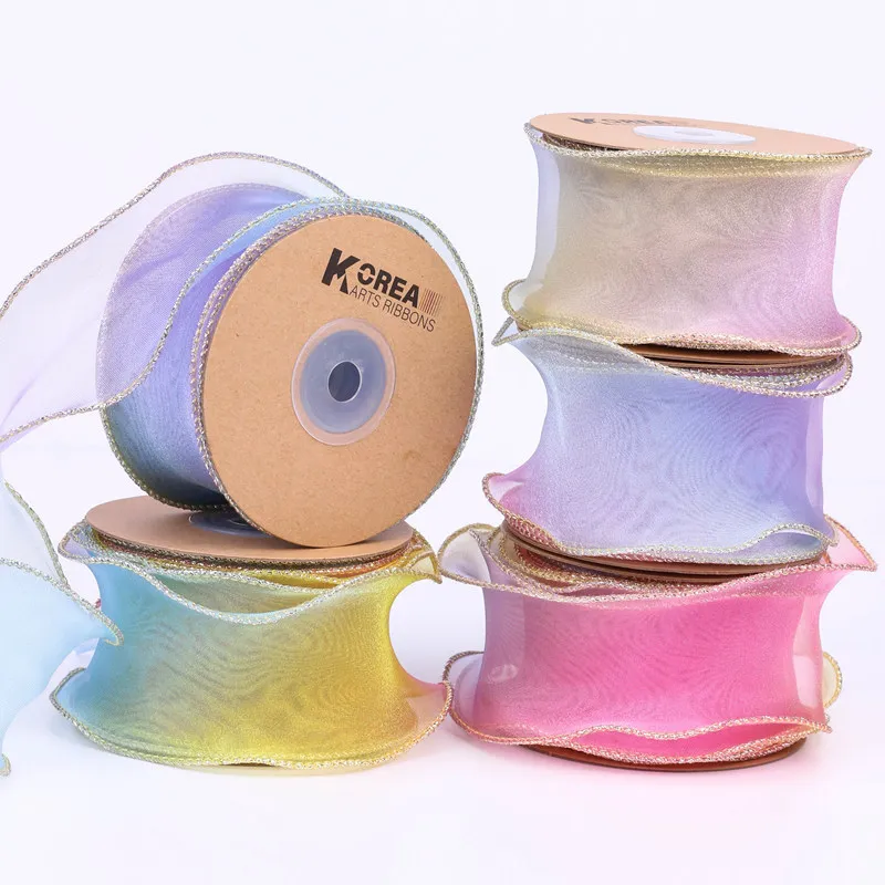 

Лента из органзы с градиентом, 2 дюйма, 50 мм, 10 ярдов