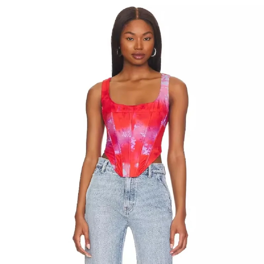 

traf 2023 woman tops knitting patchwork printing and dyeing corset sexy women camisole vest y2k clothes new fashion tops bean