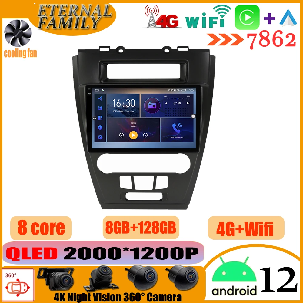 

Android 12 Car Radio Player For Ford Fusion Mondeo Mustang 2009-2012 GPS Navigation Multimedia Carplay Autoradio DSP RDS