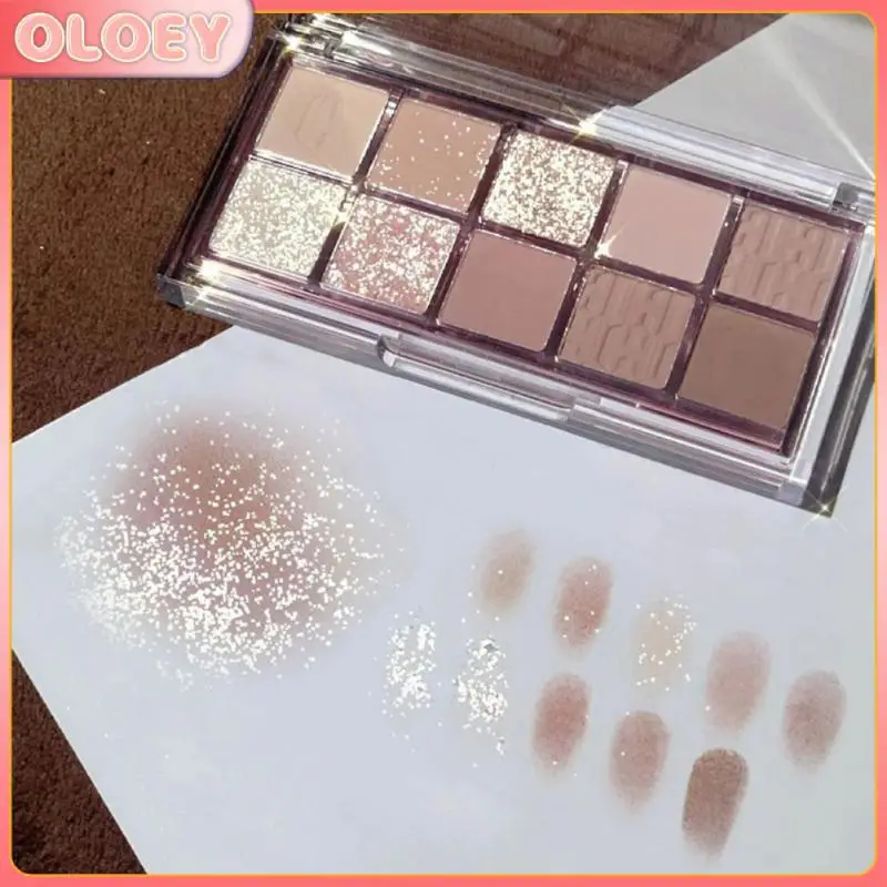 

Sunset Forest Eyeshadow Dikalu Eyeshadow Palette Smoky Purple Milk Tea Color Shimmer Shiny Sequins Pigment 10 Colors Eyeshadow