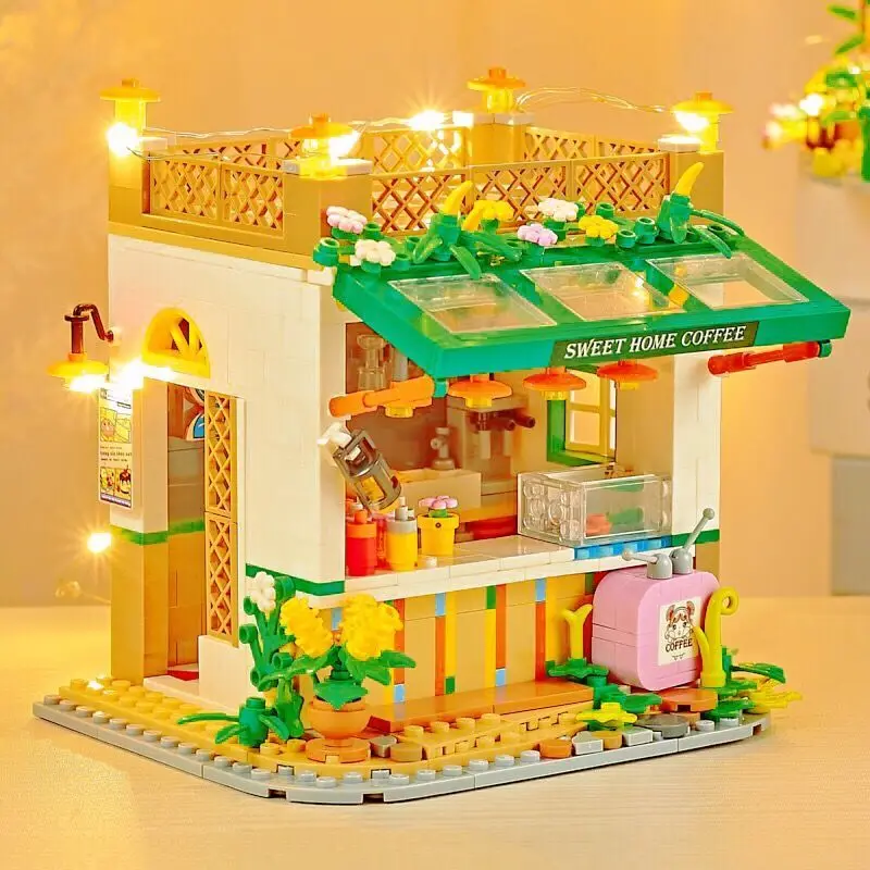 

Mini Diamond Building Block City Street View Fairytale Town Bricks Dessert House Pastry Shop Studio Florist Toy for Gift