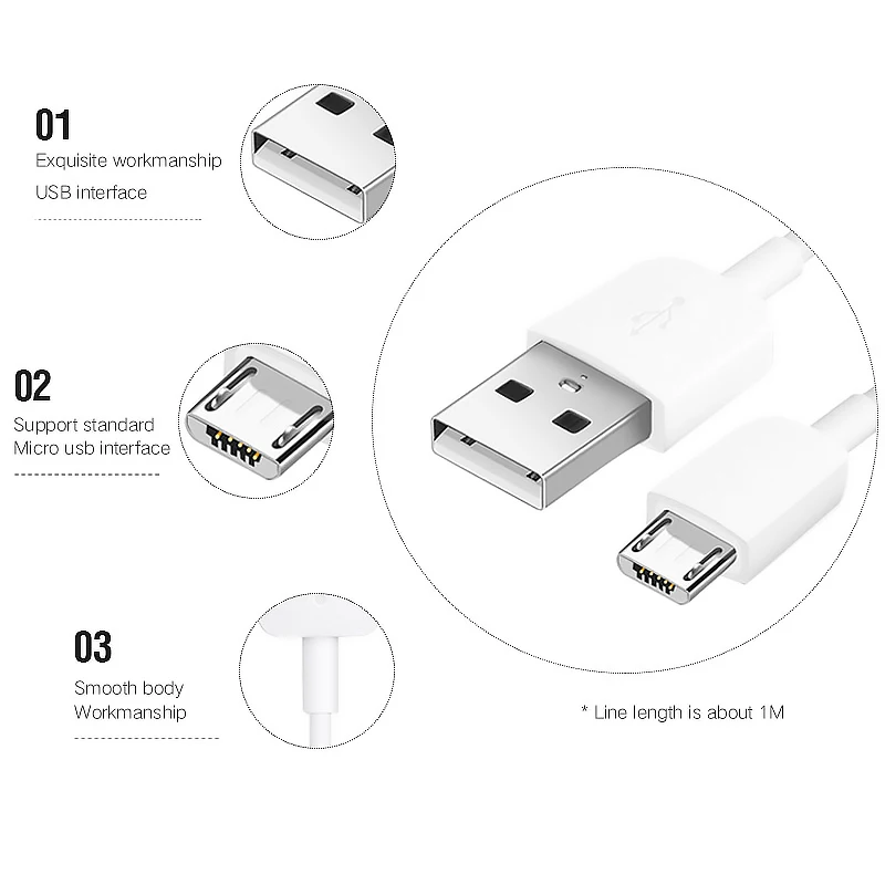 Оригинальный зарядный кабель Huawei Micro Usb 2A для телефона передачи данных P7 P8 P9 Lite Y7P