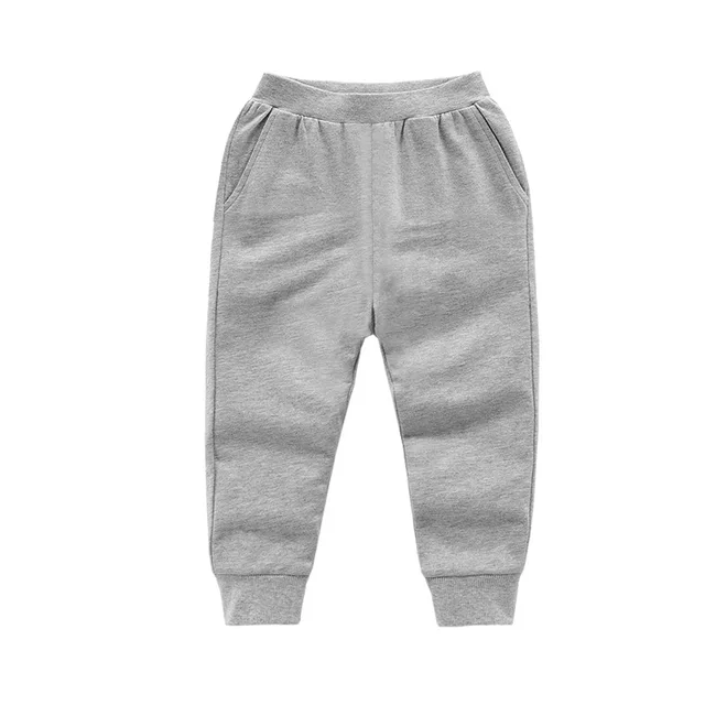 2022 New Autumn Cotton Boys Sports Pants Solid Color Sweatpant for Girls Children Trousers Elastic Waist Kids Long Pant 2