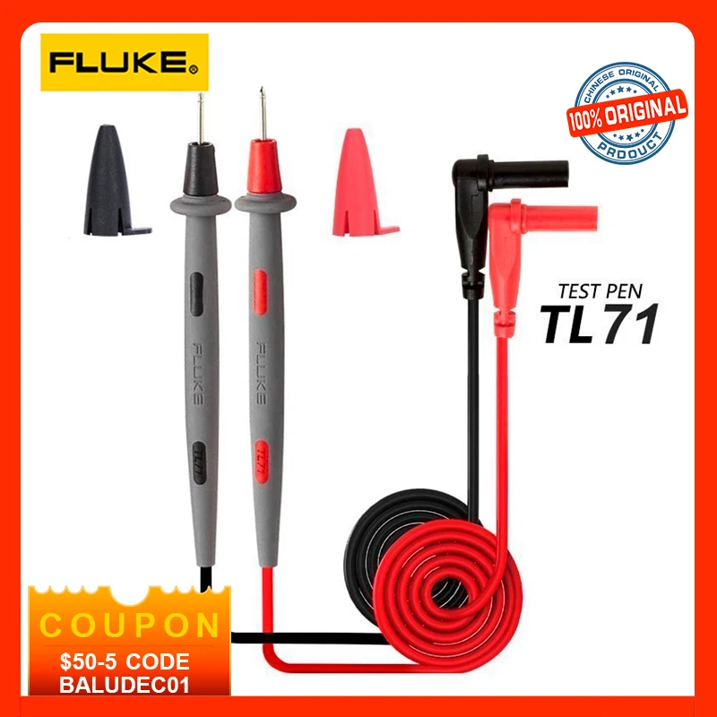 FLUKE TL71 Test Lead Set Right Angle For Multimeter Dedicated Probes Silicone Wire Pen Cable