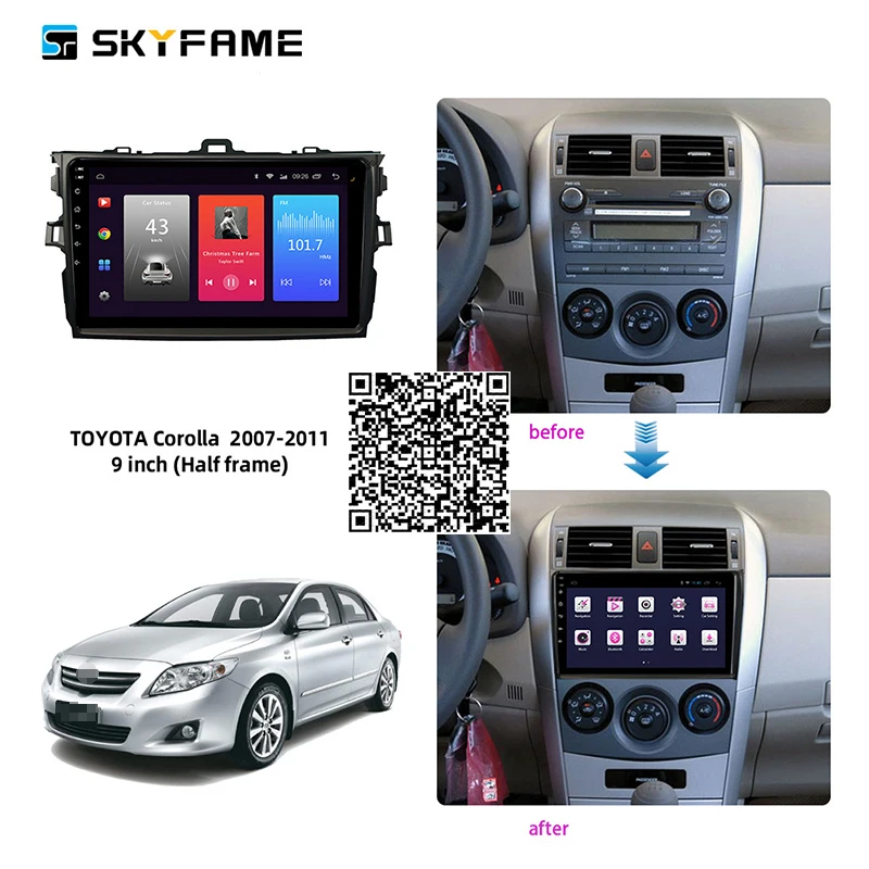 

Автомагнитола для Toyota Corolla E140/E150/E160/E170/E180 2006-2012 Android