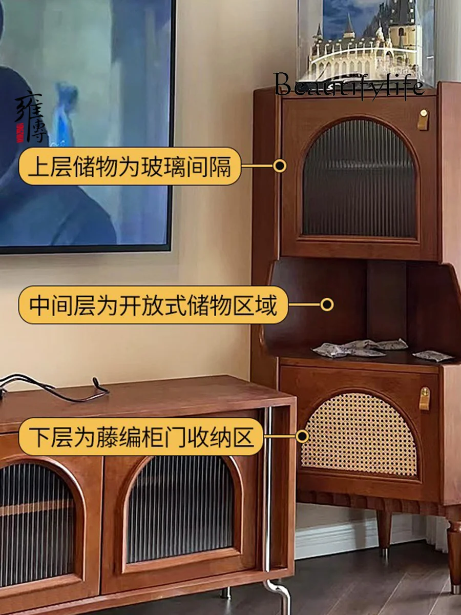 Треугольный шкаф для гостиной в американском стиле ретро французский стеклянный