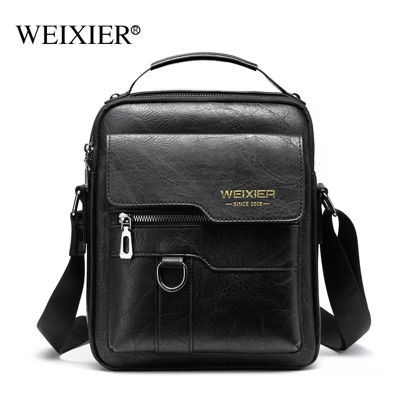 Men's Bag European and American PU Leather Retro Shoulder Bag Straddle Bag Casual Handbag Travel Backpack for Men